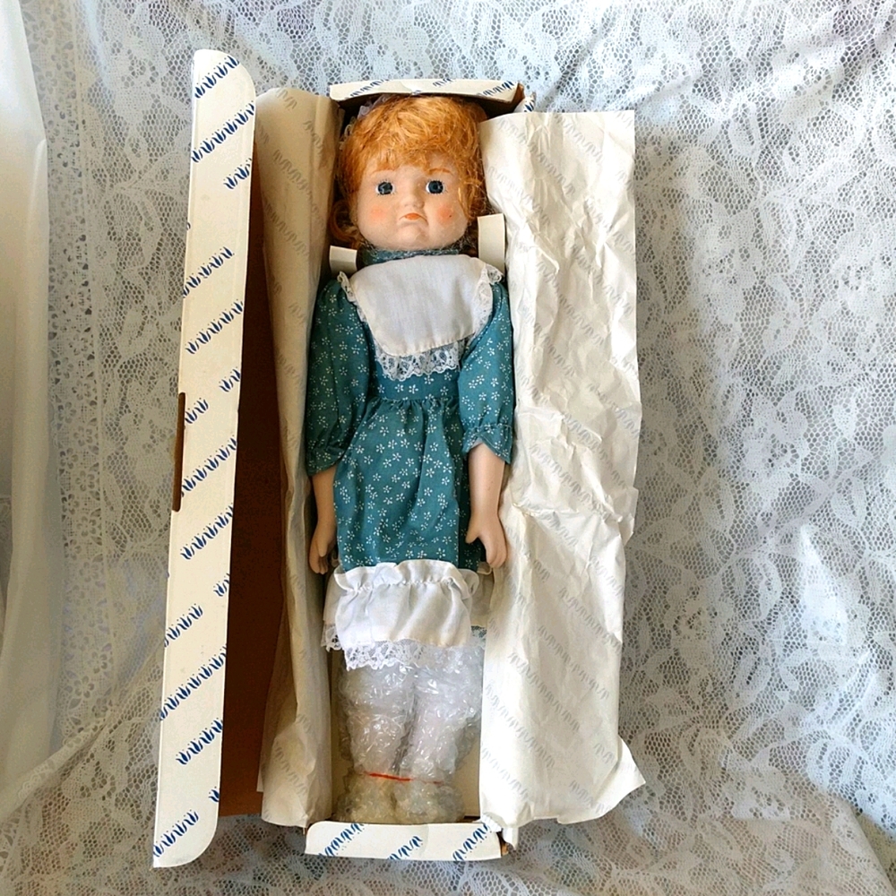 Vintage Porcelain Sad Face Girl Doll